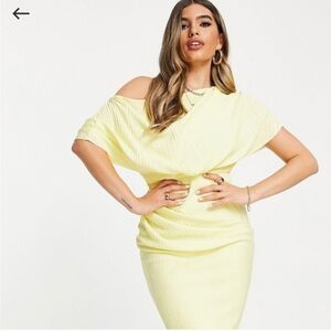 Elegant Yellow Off-Shoulder Dress